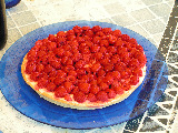 La tarte aux framboise encore intacte !